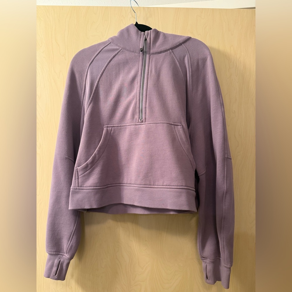 lululemon athletica Lavender Half-Zip Hoodie Cropped Scuba